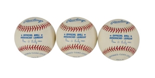 Ten Dozen (120) Official American League Gene Budig Unused Baseballs 